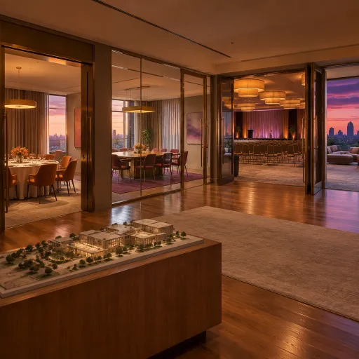 How to evaluate the number of event spaces in exclusive hotels and venues for extended stays