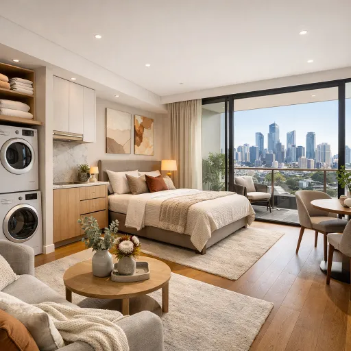 Elegant long stay accommodation near Australian CBDs with in room laundry